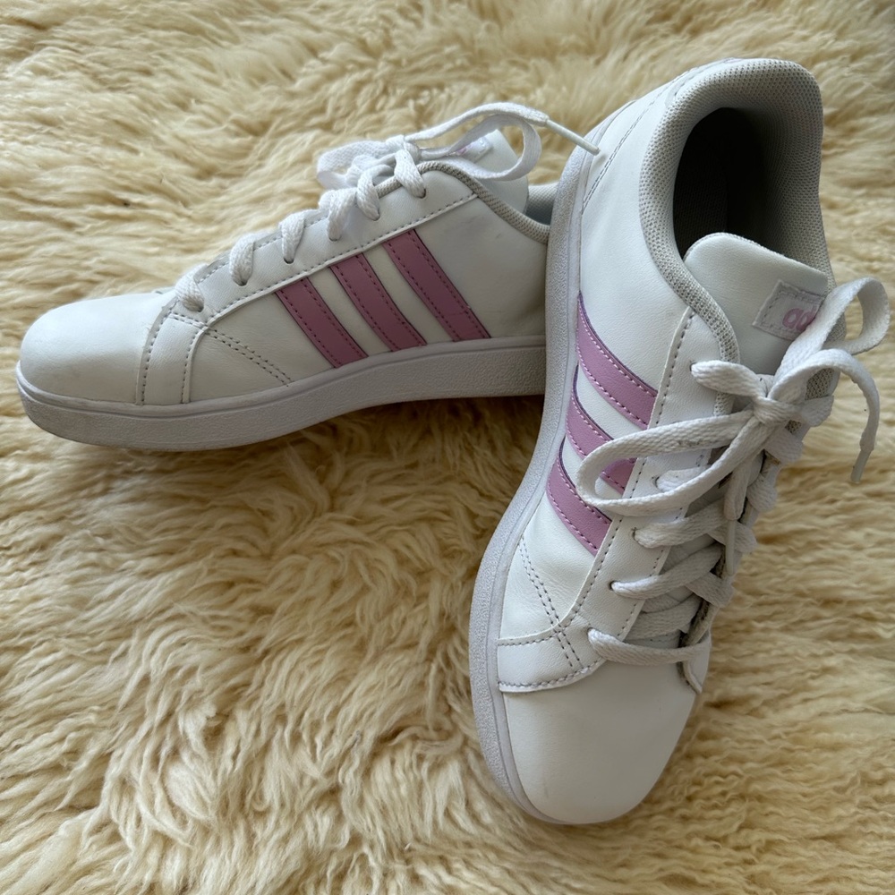 Kid’s Adidas Grand Court. 
Size 4.5 equivalent to size 6 women